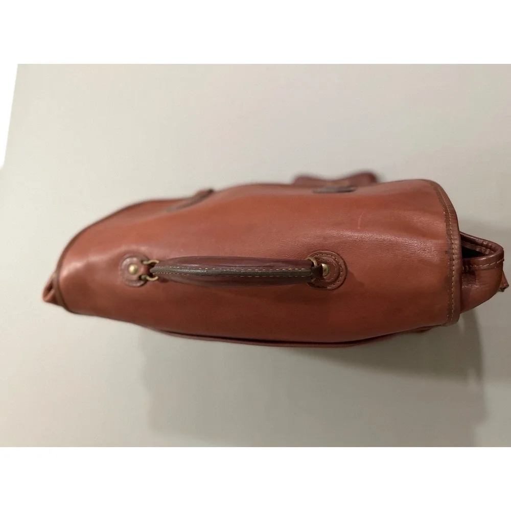 Hartmann Leather Messenger Bag Briefcase Unisex Brown Brass Hardware Large